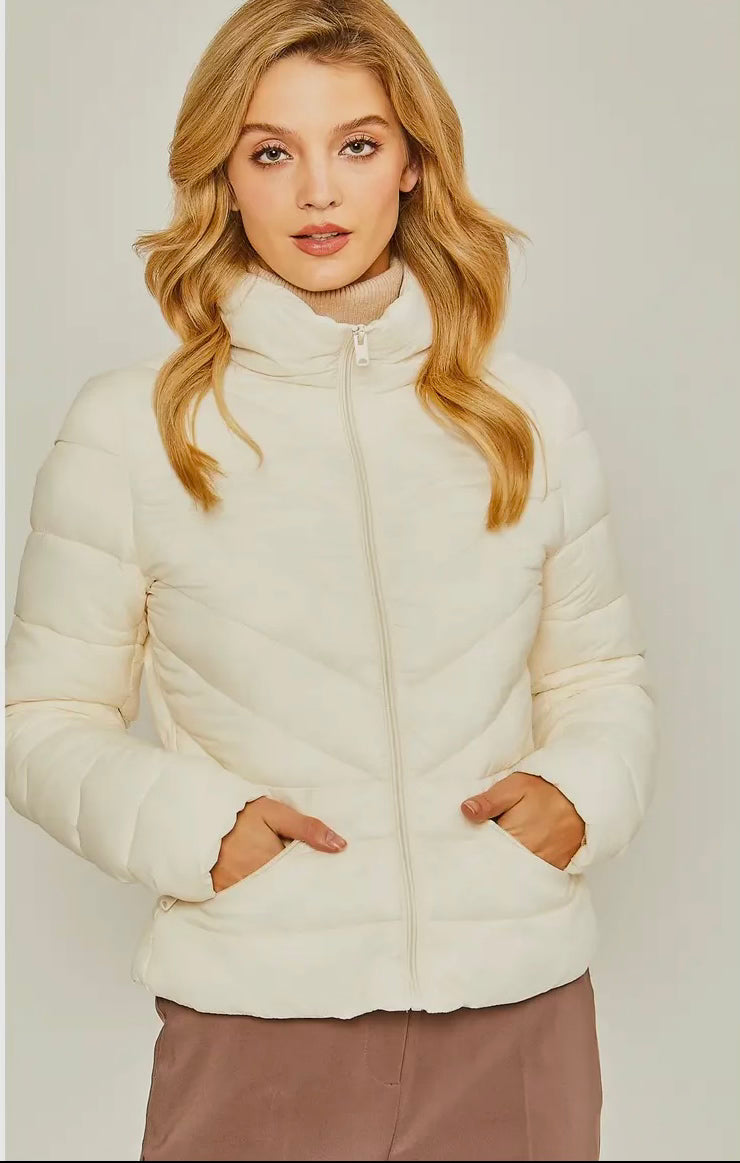 Ivory Stone Puffer Jacket